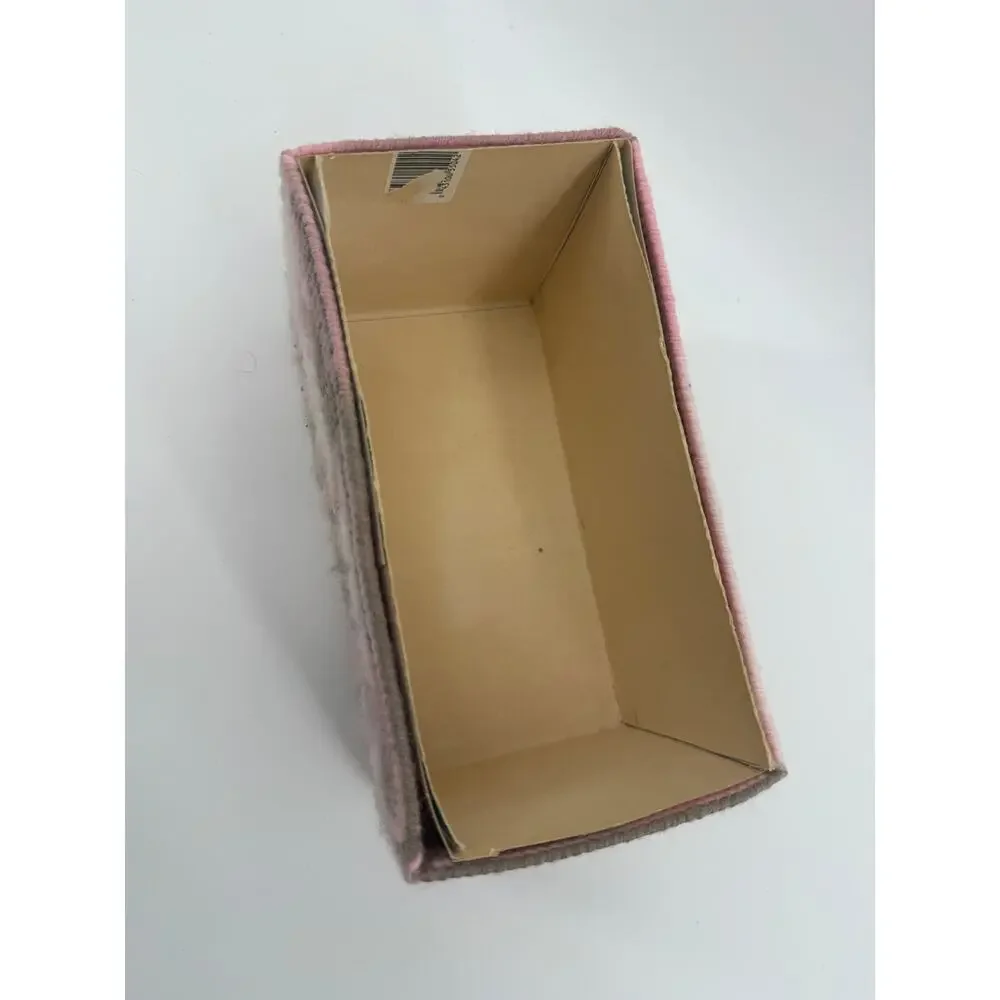 Vintage Handmade Yarn Kleenex Box Cover Pink Gray Plastic Canvas Tissue Holder